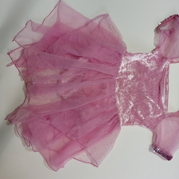 Kloz for Kids Pink Velour Fairy Princess Tutu Dress Size 5 Sequin Sparkle - Picture 10 of 13